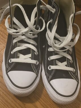 Classic Black High-Top Kids Canvas Sneakers